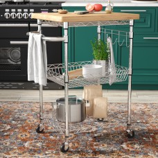 Andover Mills Taunton Kitchen Cart with Wood Top ANDO7754